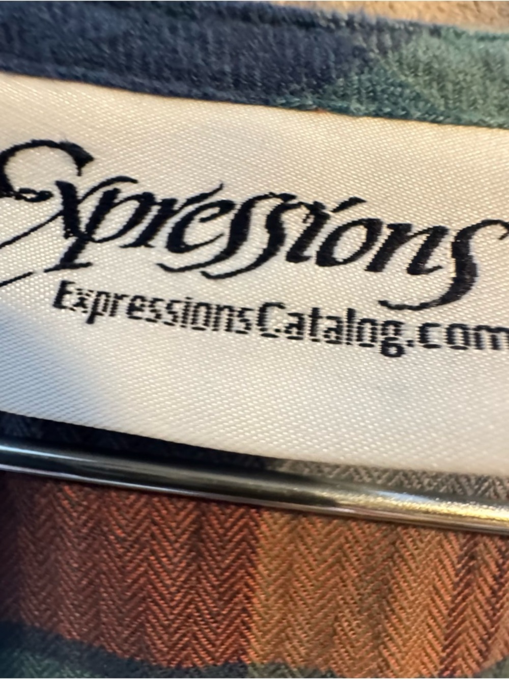 Expressions Vintage Plaid Maxi Dress Picnic Tie back buttons pleated XL - Picture 2 of 7
